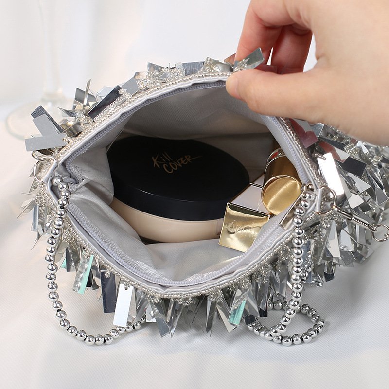 Fashion Women's Clutch Handbag Shoulder Bags Ladies Handmade Beaded Sequin Evening Bag
