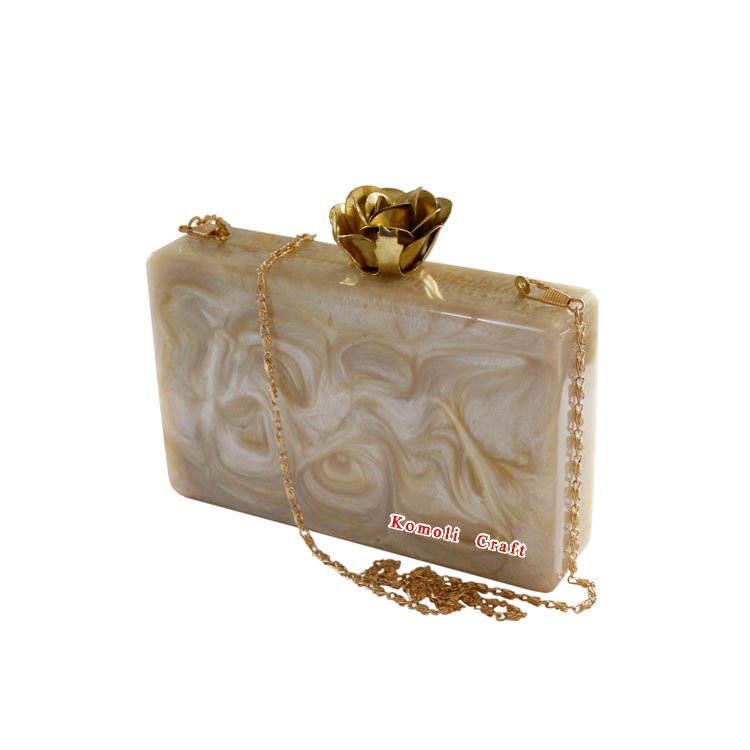 Unique Design Handmade Fashionable Resin clutch bag evening purse frame clutch bag resin evening bag for Women From India