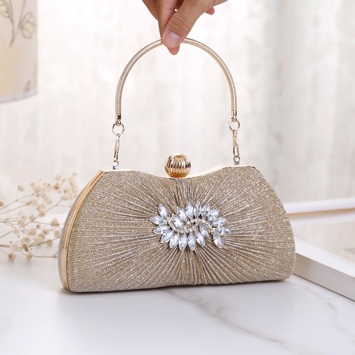 2024 Fashion Lady Style Shining Glitter Party Bag Luxury Clutch Evening Bags