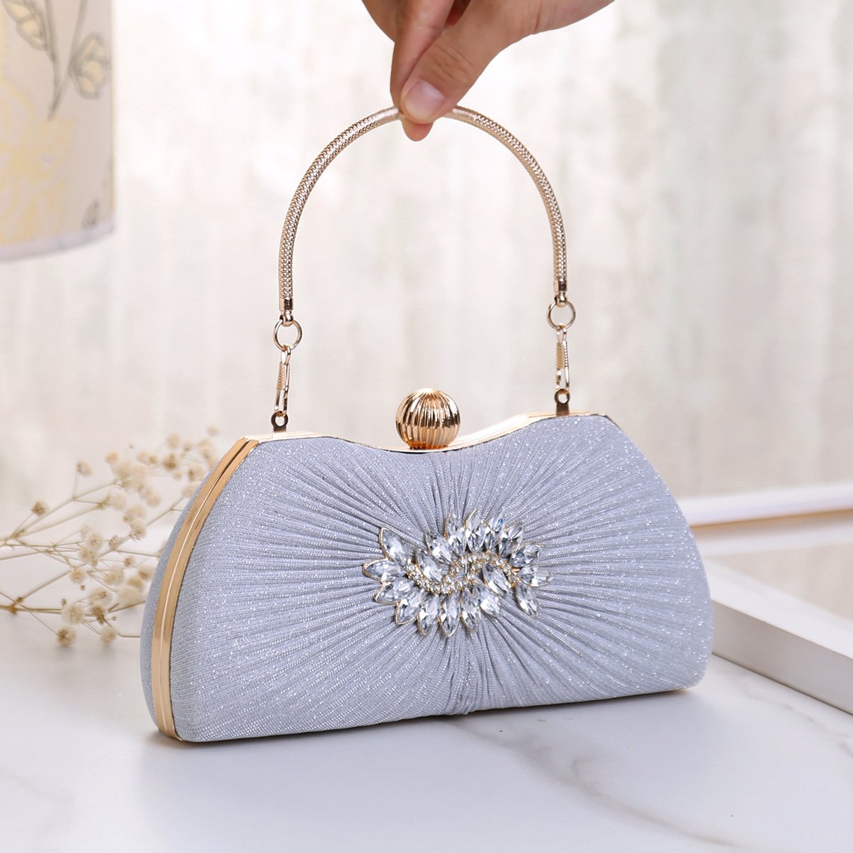 2024 Fashion Lady Style Shining Glitter Party Bag Luxury Clutch Evening Bags