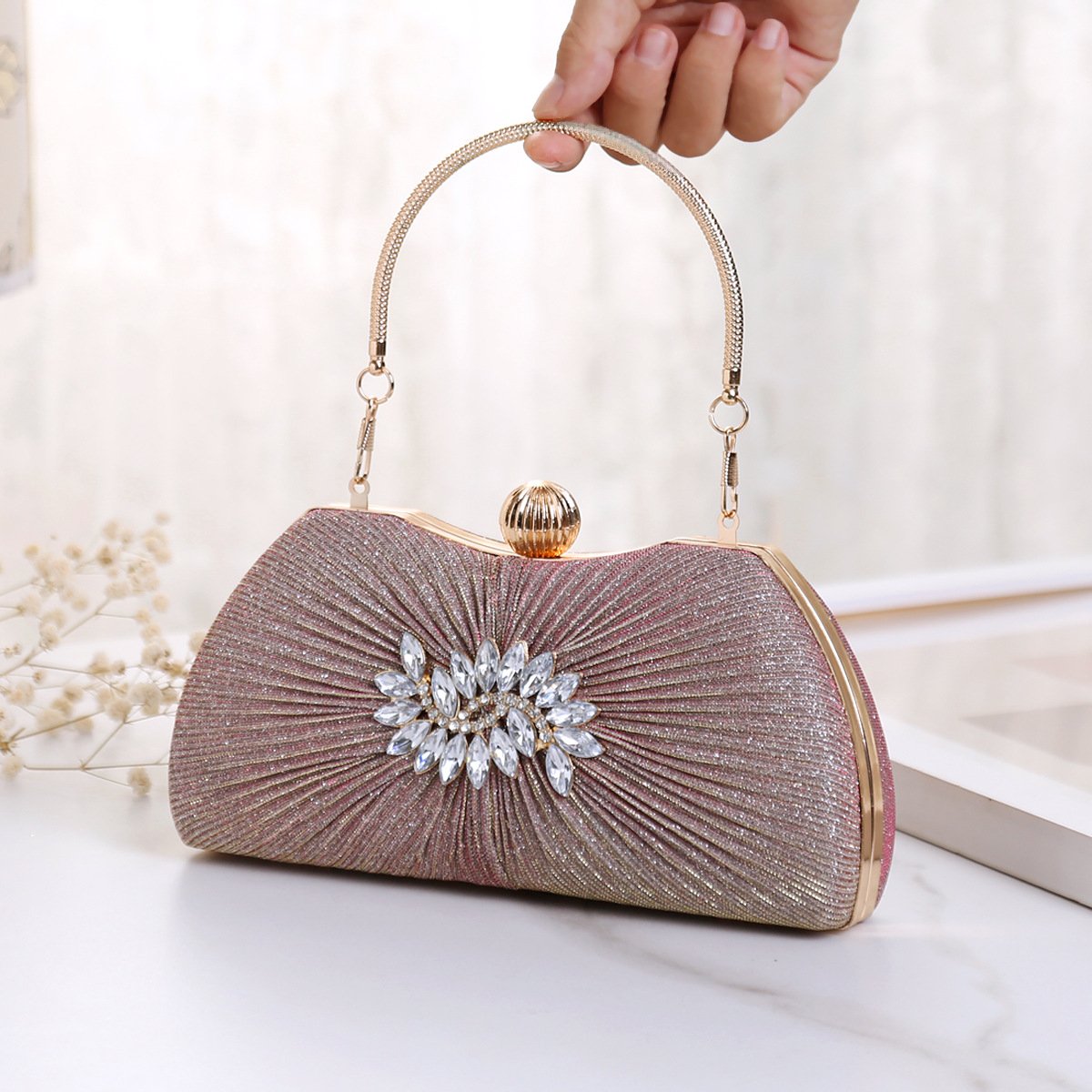 2024 Fashion Lady Style Shining Glitter Party Bag Luxury Clutch Evening Bags
