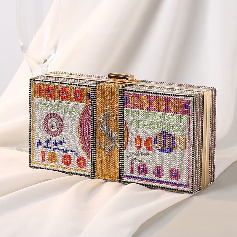 2023 Supplier Retail Luxury Rhinestone Dollar Evening Bag Ladies Clutch Bag Party