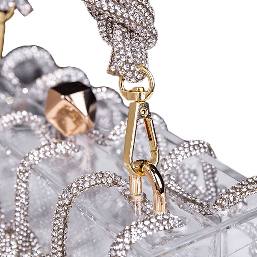 Ready designer clear purse & bags wedding women crystal evening party bag bling rhinestone evening clutch bag purse women 3103