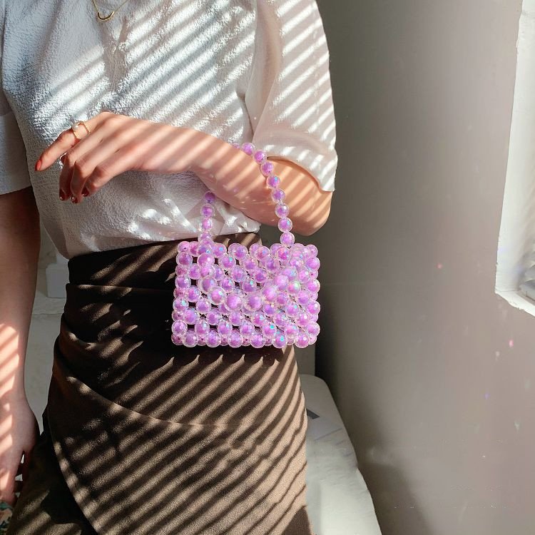 Hand made woven beads small hand bags ladies elegant evening bags women luxury handbags