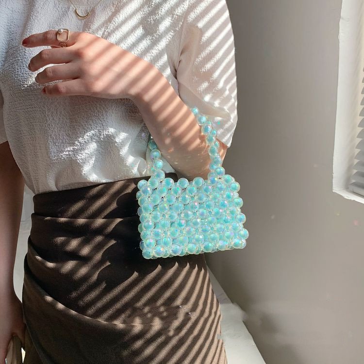 Hand made woven beads small hand bags ladies elegant evening bags women luxury handbags