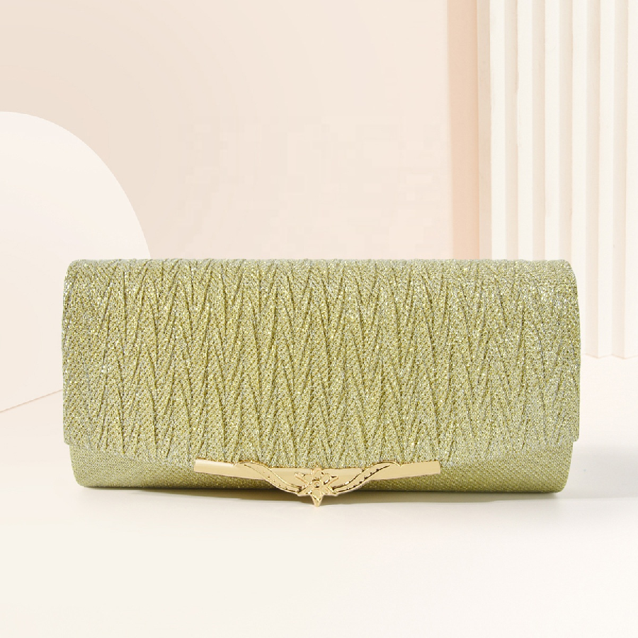 RB67 2024 Occidental Dinner Fashion Women's Evening Dress Bag Handheld Bag Party Metal Pleated Women's Bag