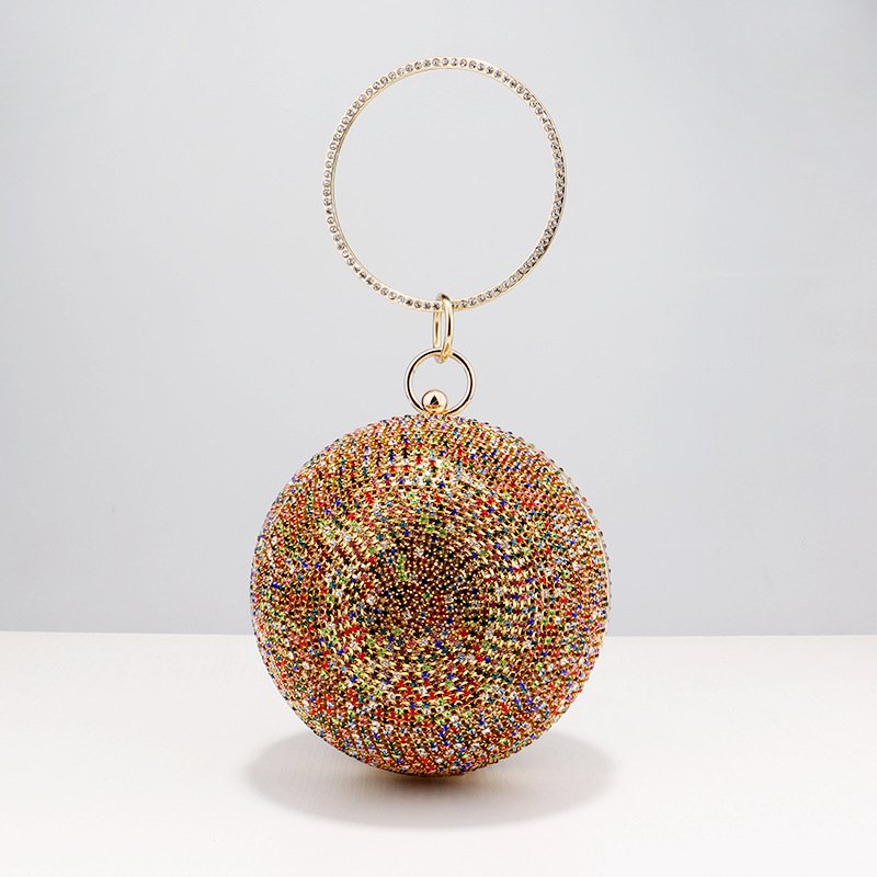clutch bag crystal evening bag shiny rhinestone metal ball chain party women lady handbags