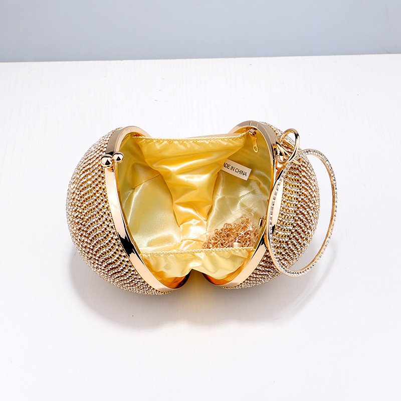 clutch bag crystal evening bag shiny rhinestone metal ball chain party women lady handbags
