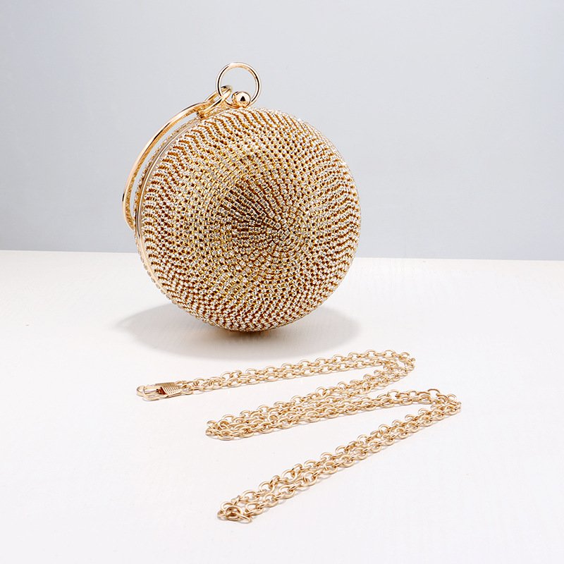 clutch bag crystal evening bag shiny rhinestone metal ball chain party women lady handbags
