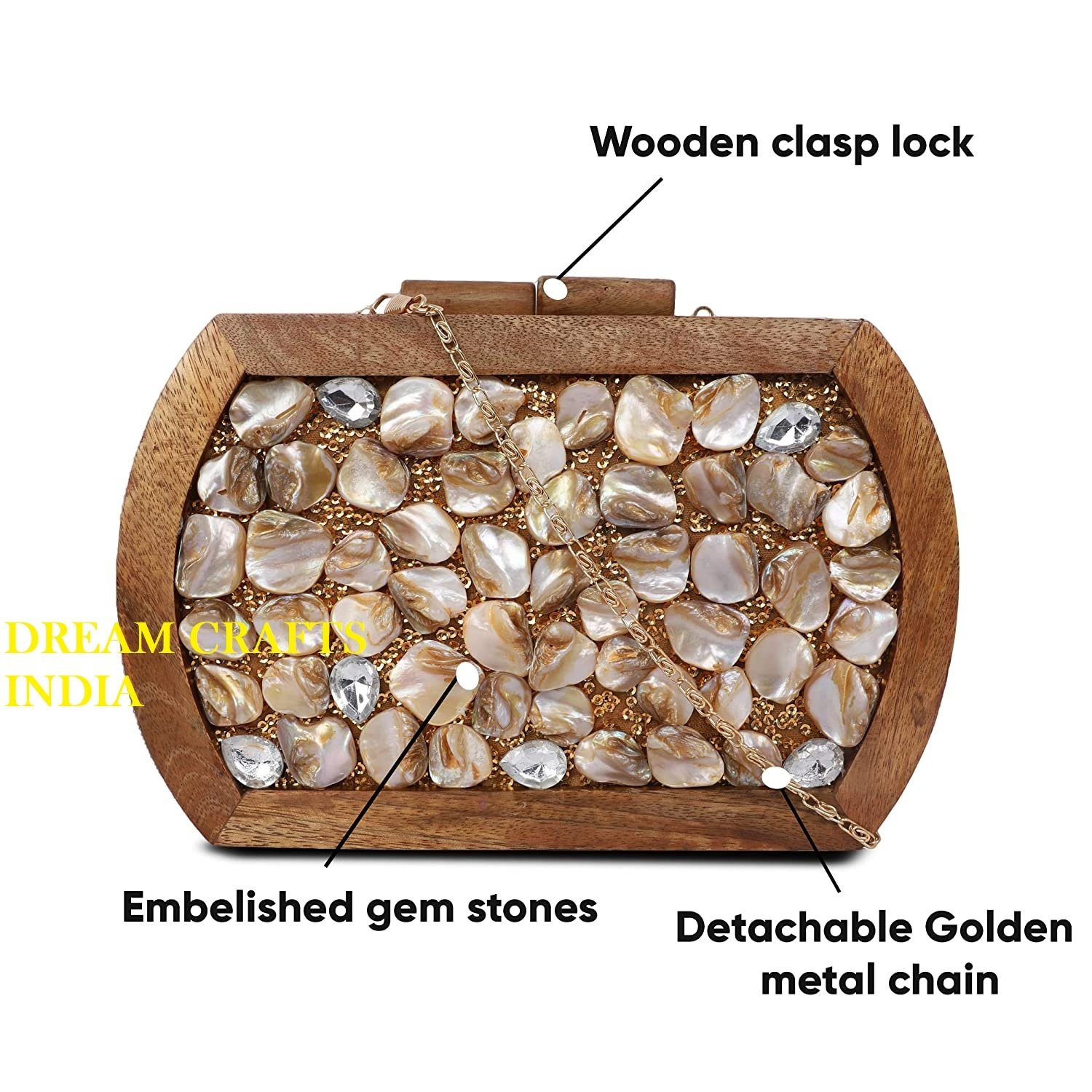 Drop shipping Luxury Wooden Mother of Pearl Rectangle sling Bag Box Clutch Bag Custom Name Wedding Bridal Purse Evening Bag sale