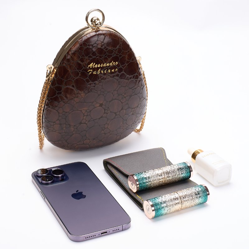 Cage bag leather lipstick clutch mini women evening bag for evening party