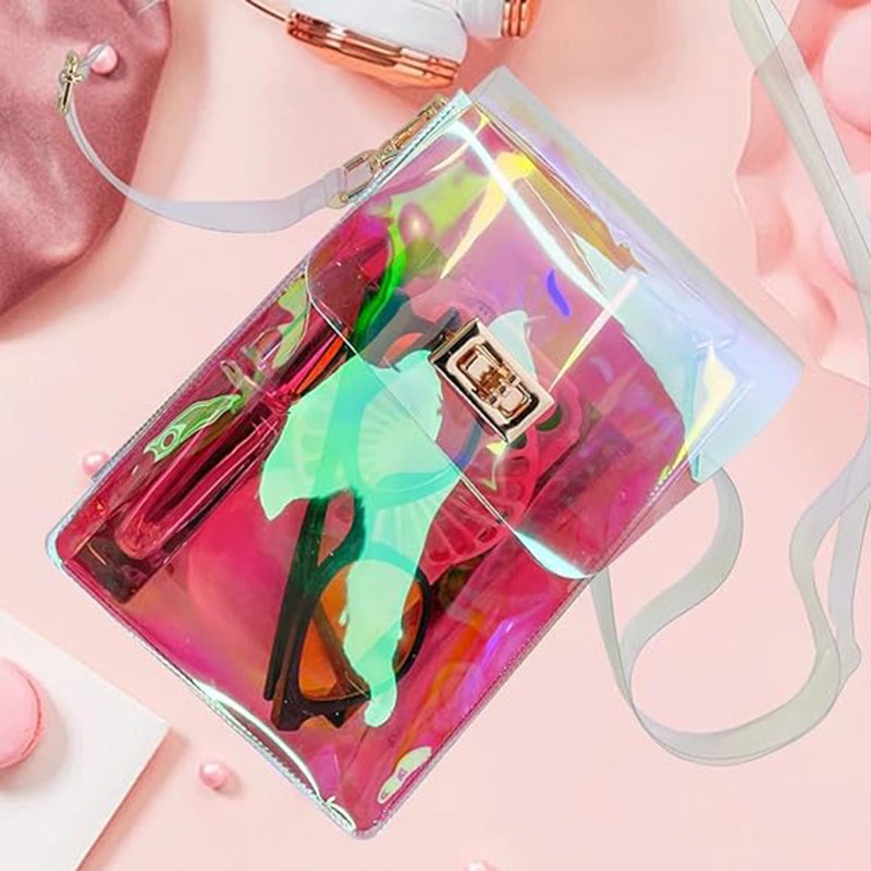 Women's Bag Wholesale 2024 Summer New Transparent Women Hand Bag Jelly Square Chain Bag