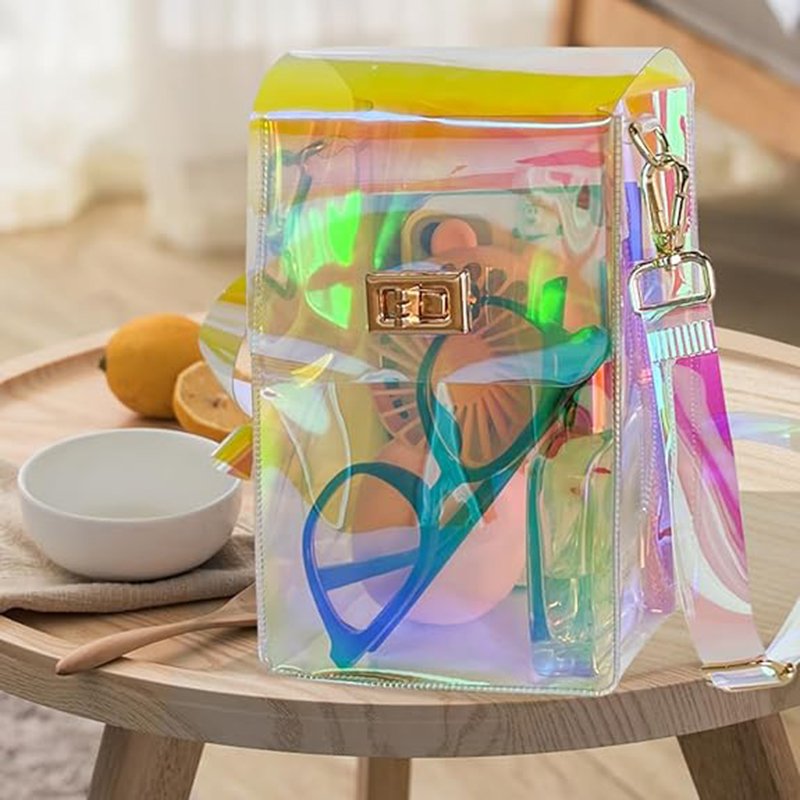 Women's Bag Wholesale 2024 Summer New Transparent Women Hand Bag Jelly Square Chain Bag