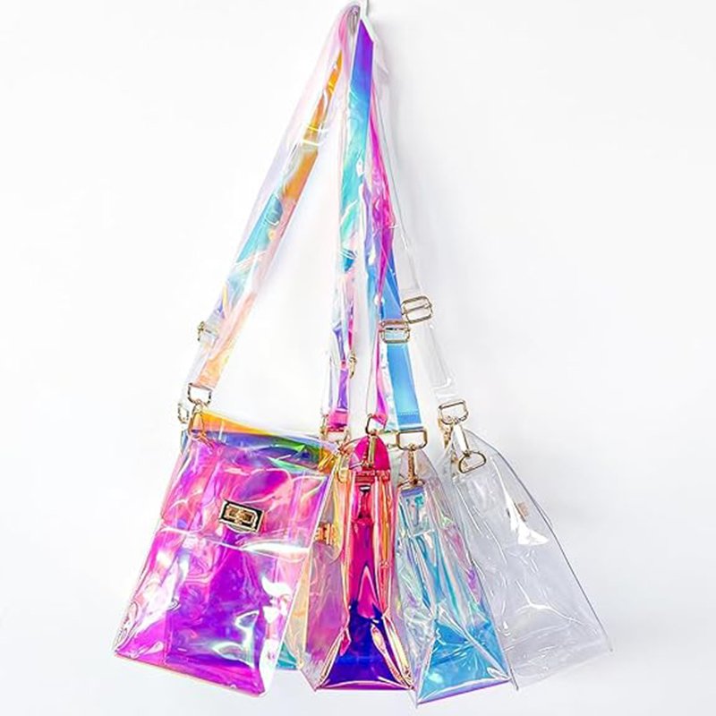 Women's Bag Wholesale 2024 Summer New Transparent Women Hand Bag Jelly Square Chain Bag