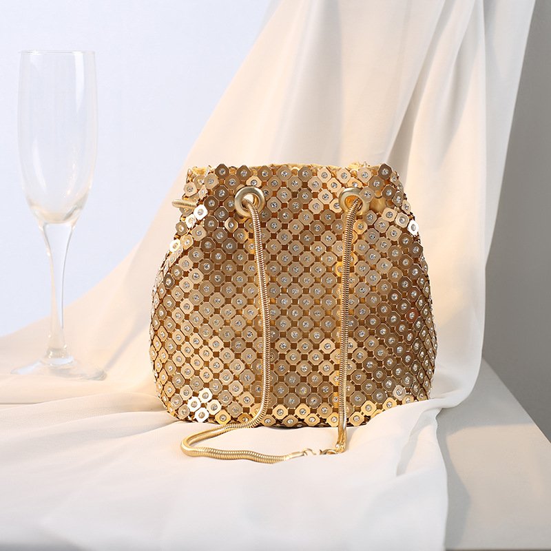 Fashion Casual Crossbody Bags Evening Dinner bag Full Rhinestone Sparkly Bucket Bag For Women Party