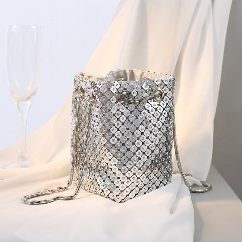 Fashion Casual Crossbody Bags Evening Dinner bag Full Rhinestone Sparkly Bucket Bag For Women Party