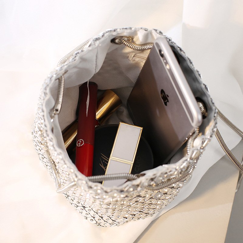 Fashion Casual Crossbody Bags Evening Dinner bag Full Rhinestone Sparkly Bucket Bag For Women Party