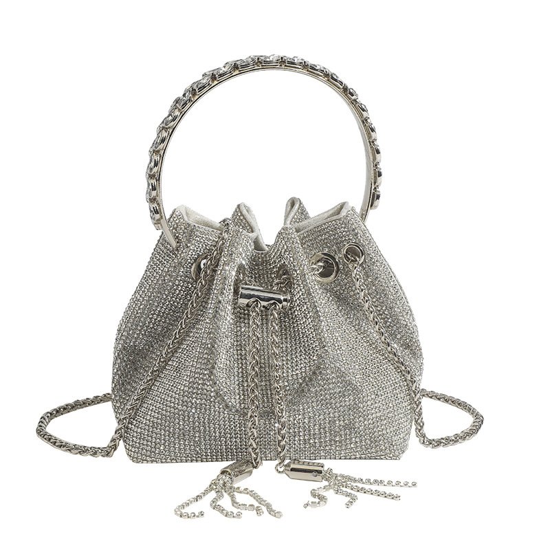 2024 Custom Fashion Crystal Hand Bag For Women Ladies Evening Bucket Bags