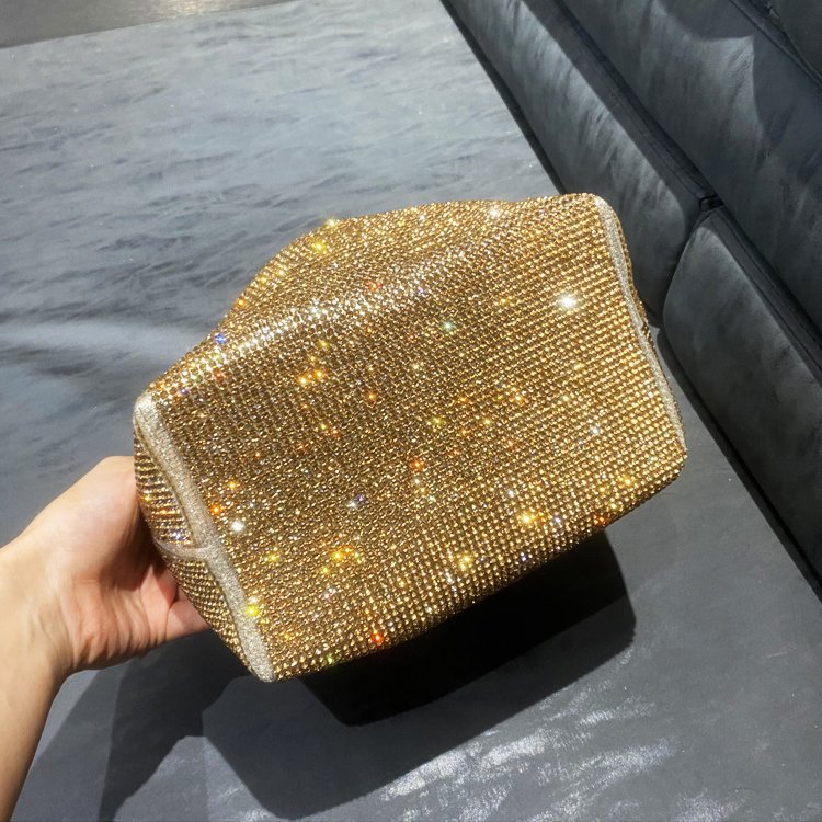 2024 Custom Fashion Crystal Hand Bag For Women Ladies Evening Bucket Bags
