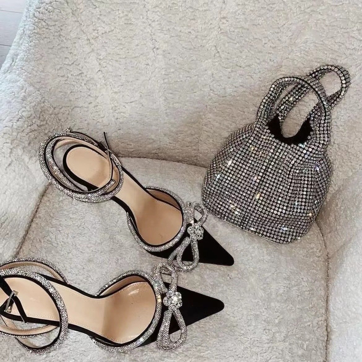2022 new develop women satin crystal clutch party wedding purse soft evening bag bridal handbag
