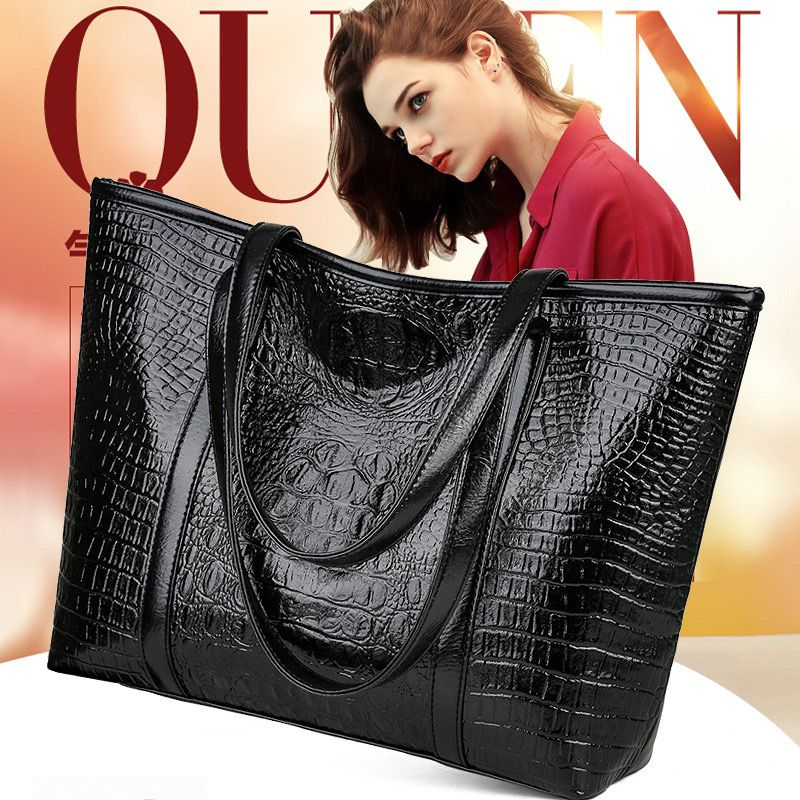 New women's fashion European and American shoulder bag women's handbag simple big bag