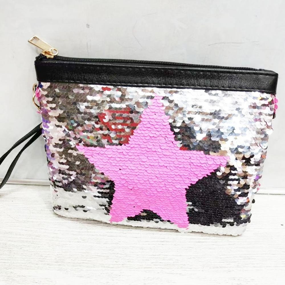 Sequin Cosmetic Bag Magic Glitter Handbag Bling Evening Party Clutch Bag