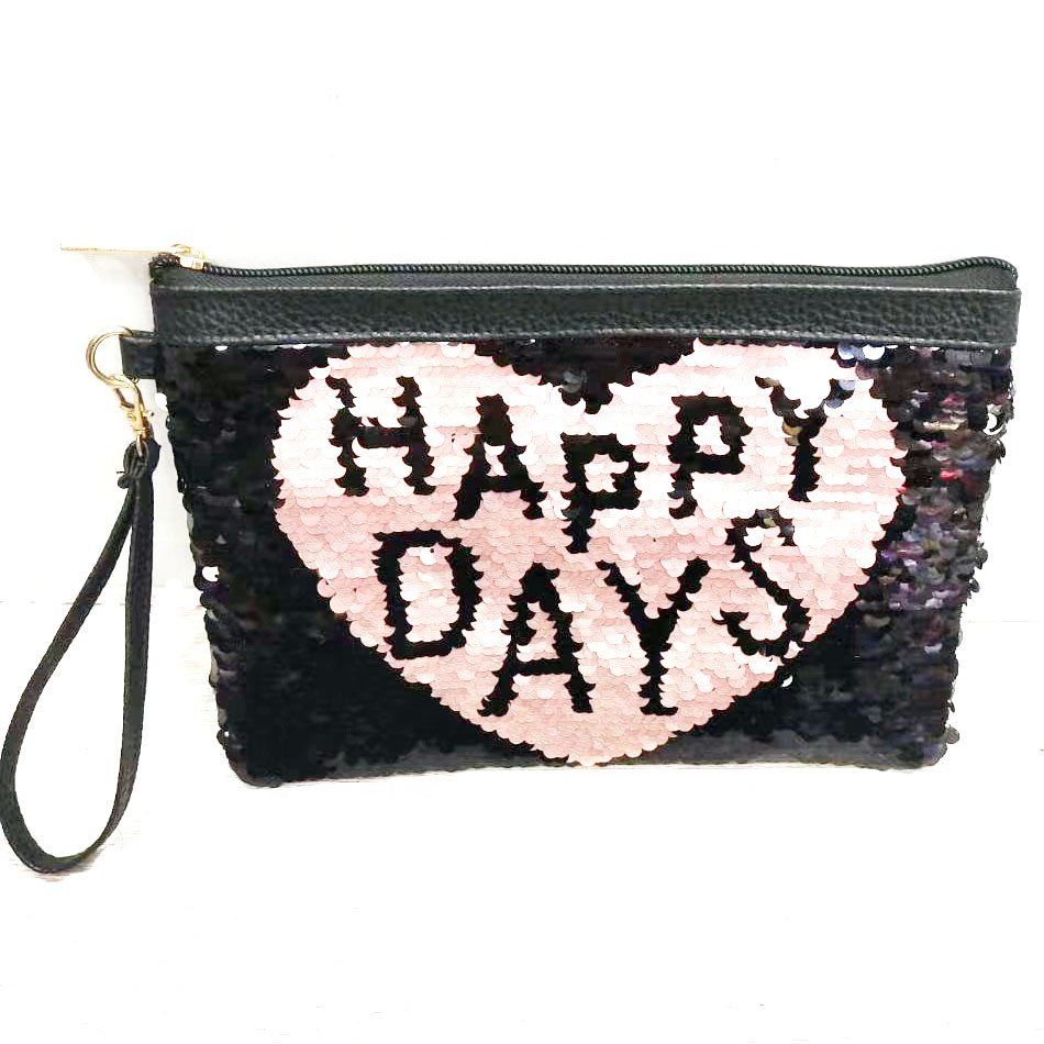 Sequin Cosmetic Bag Magic Glitter Handbag Bling Evening Party Clutch Bag