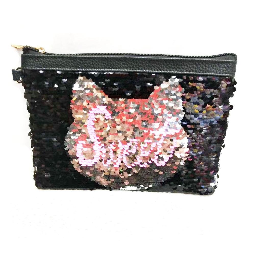 Sequin Cosmetic Bag Magic Glitter Handbag Bling Evening Party Clutch Bag