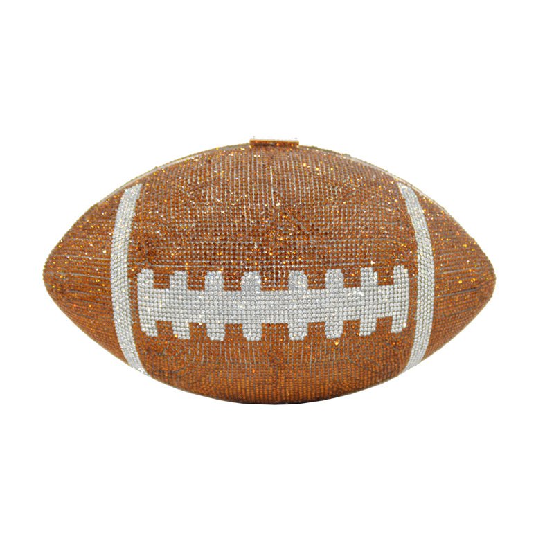 New Rhinestone Evening Bag Rugby Rhinestone Prom Party Banquet Bag Football Bag for Women