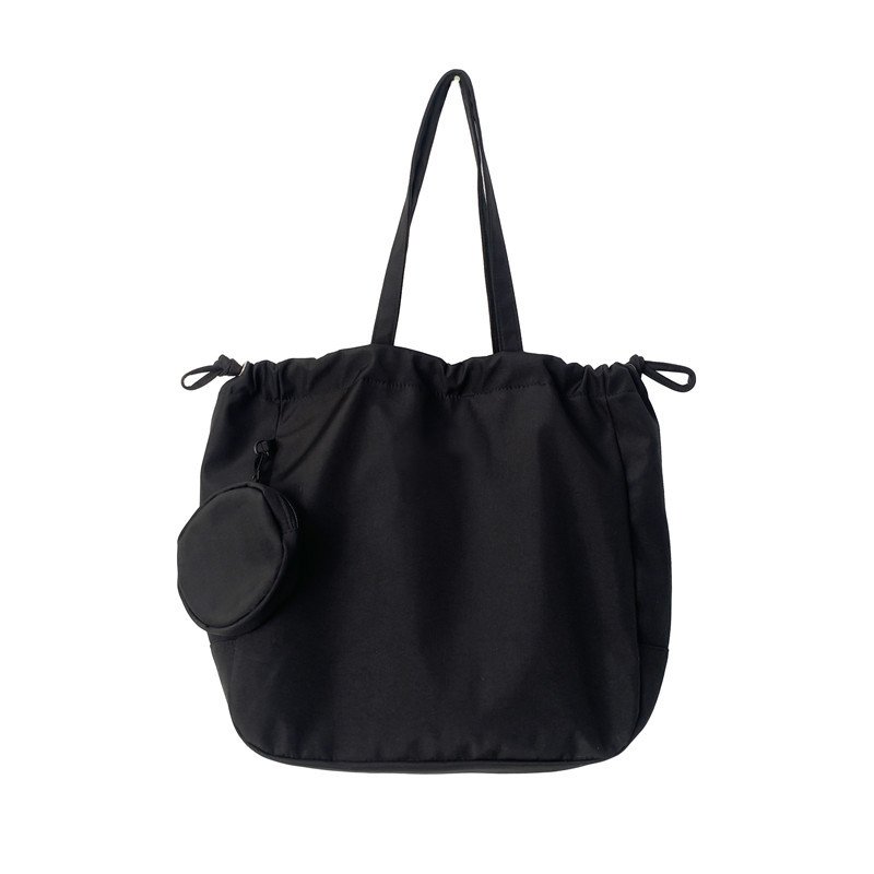 Ladies Simple Solid Color Retro Large Capacity Fashion Fitness Bag Casual All Match Drawstring Shoulder Bag