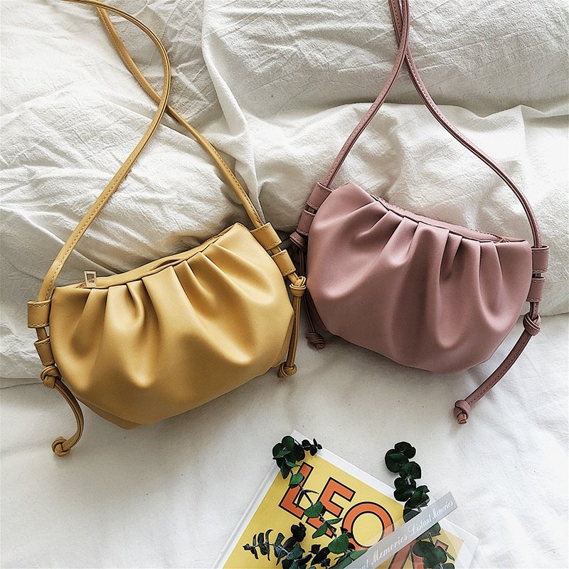2021 new style texture cloud bag single shoulder diagonal folding small clutch evening bags