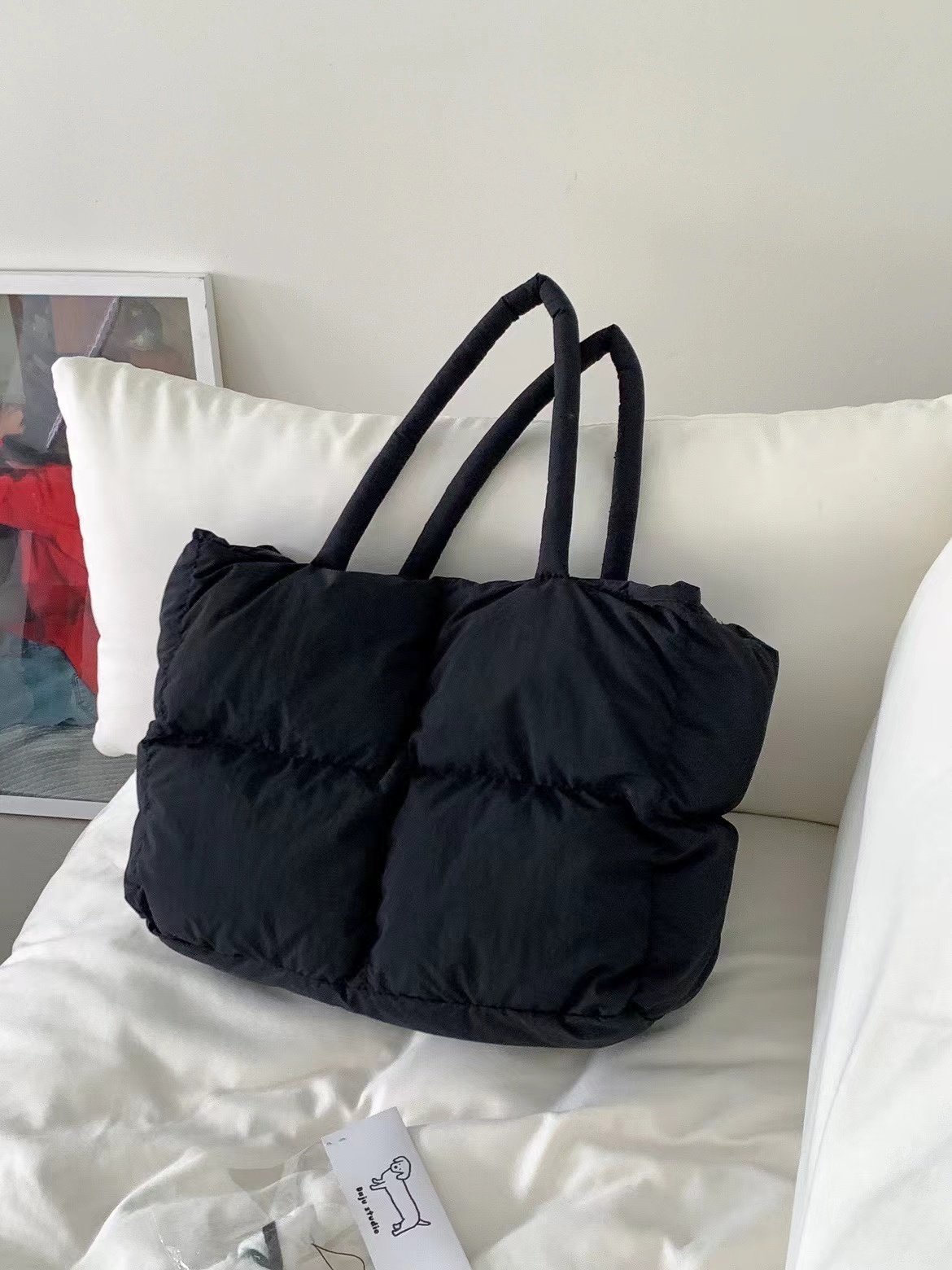 Fashion style Puffer Purse Bag soft nylon puffer padded shoulder tote bag woman carryall puffy Tote bag