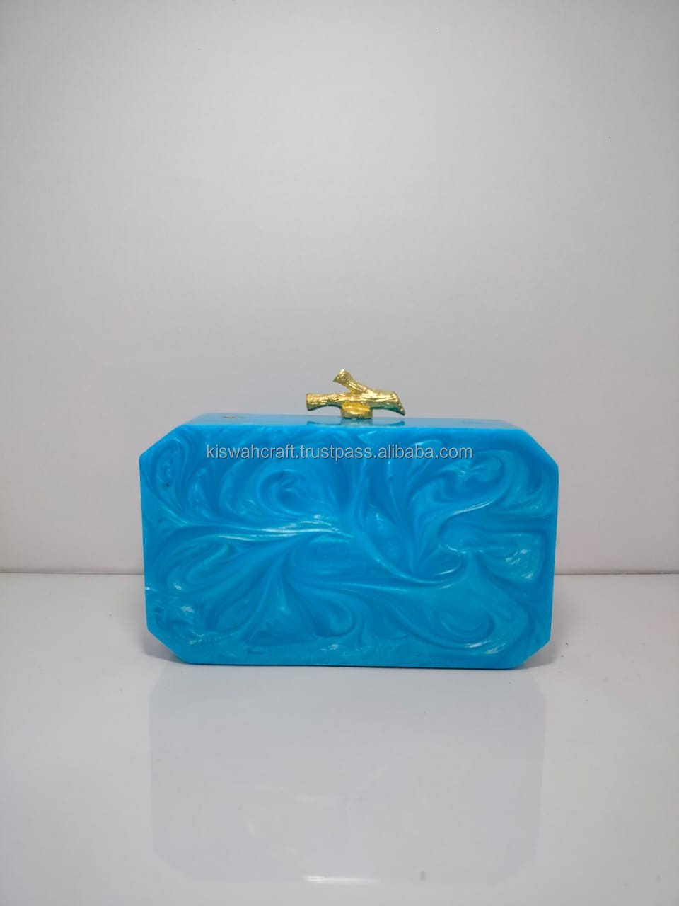 Wholesale Supply Ladies Evening Bridal Handmade Designer Resin Clutch Bag Handcrafted Designer Resin Clutch Bag