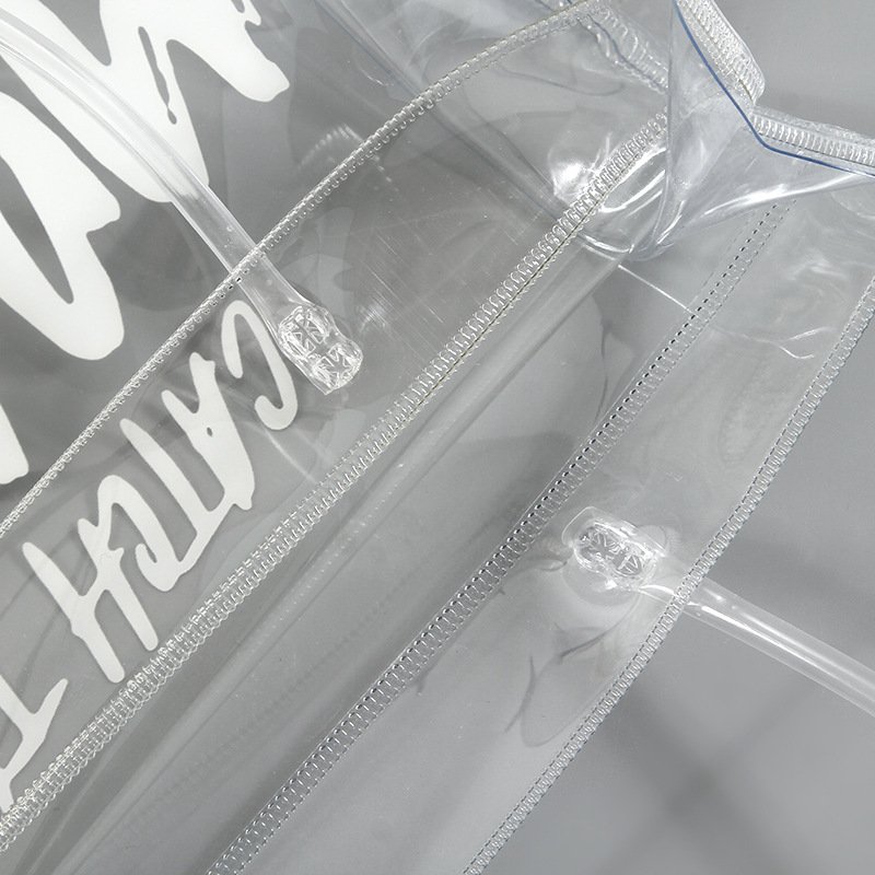 Transparent Clear PVC Bag Custom Printing No Color Tote Bag Swimming Bag for Women