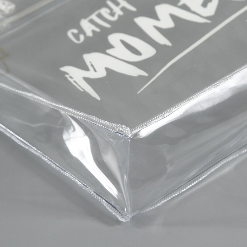 Transparent Clear PVC Bag Custom Printing No Color Tote Bag Swimming Bag for Women