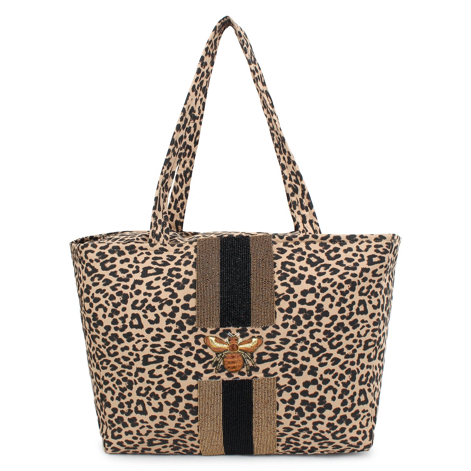 2021 Style Ladies Tiger Print Formal, Casual, Party, Evening Bags Women Beaded Tote Bag / Handbag