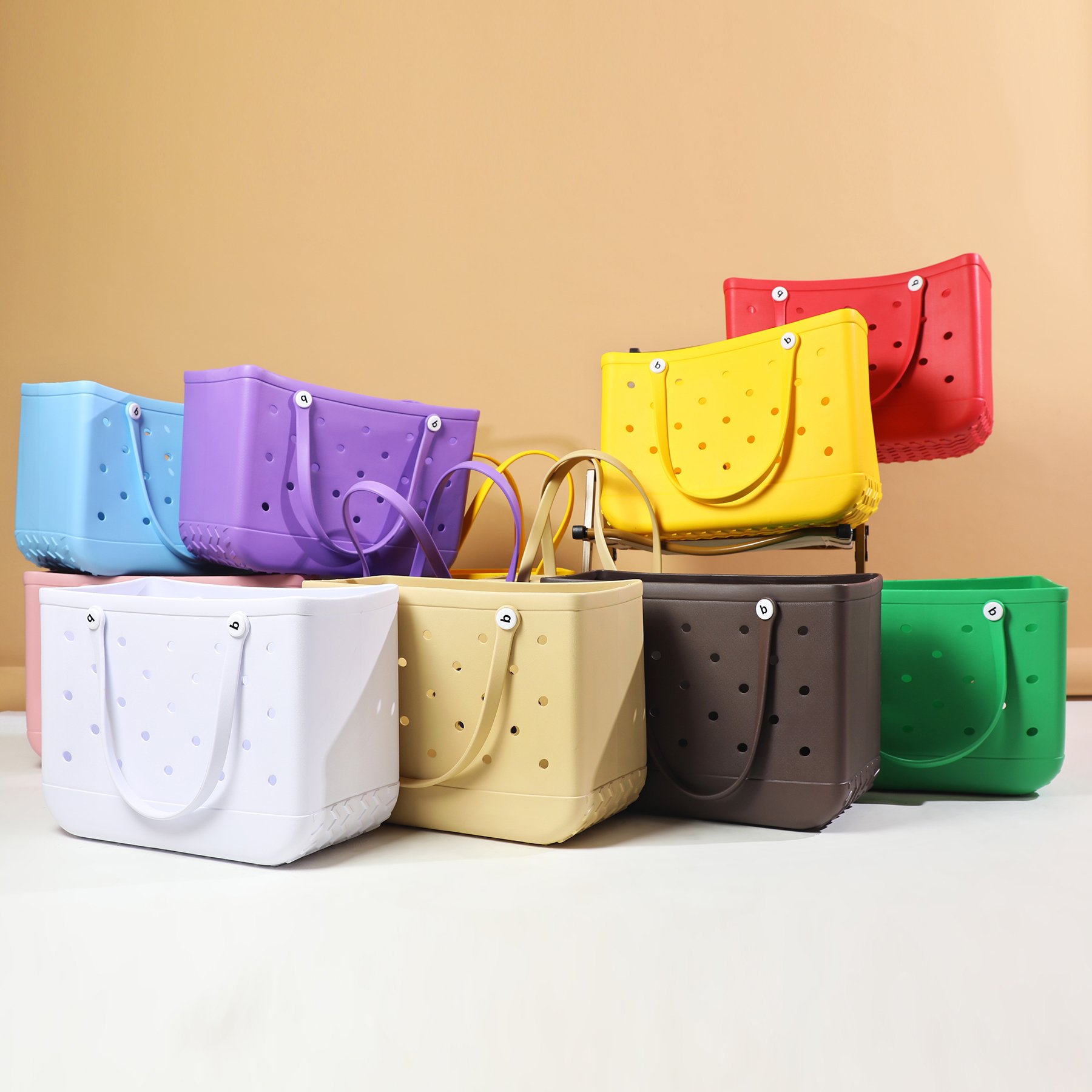 New Custom Printed Simply Southern Women's Eva Bag Portable Waterproof Multifunctional Silicone Pearls Bows Bogg Bag