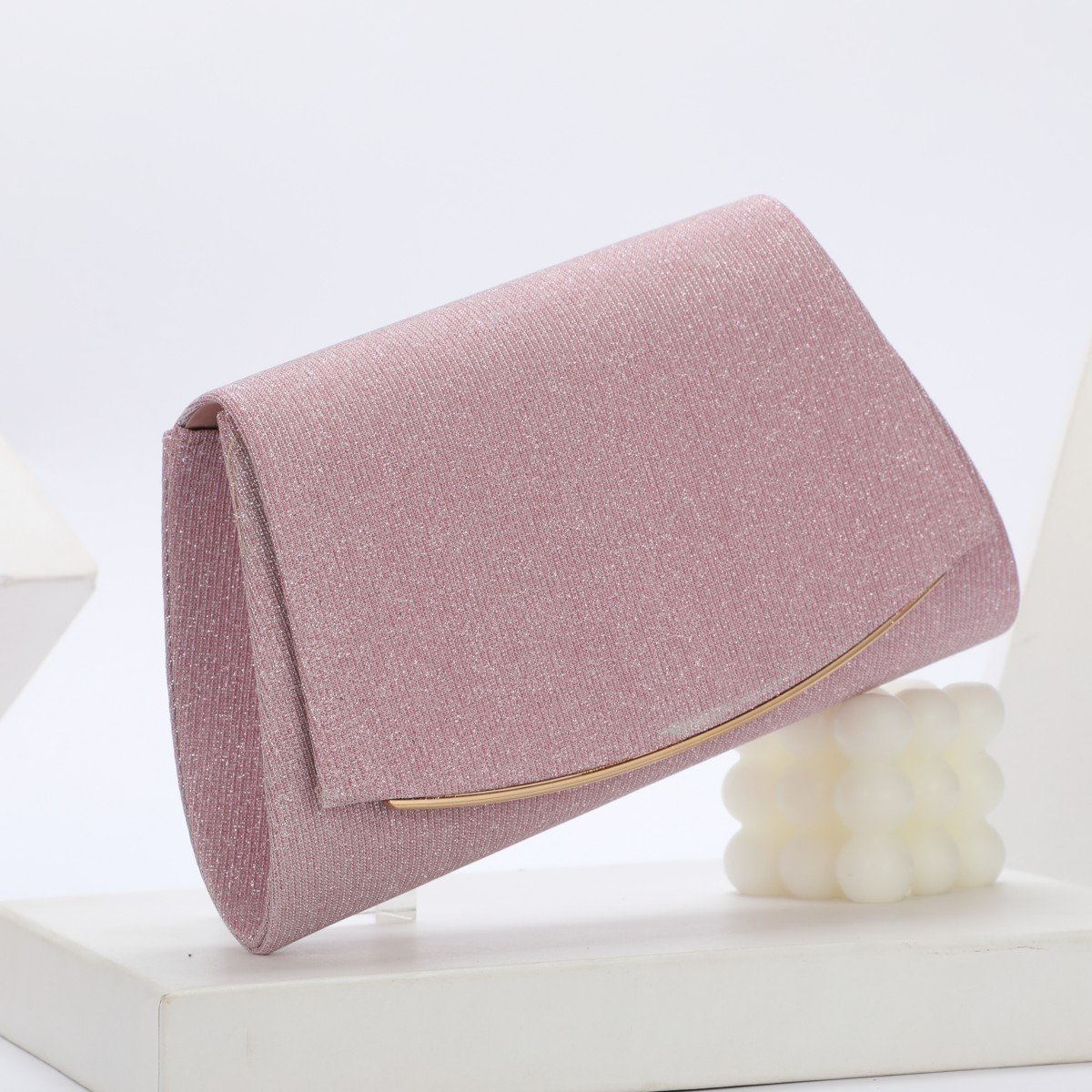 New spot clutch bag solid color simple party reflective shiny PU one-shoulder diagonal ladies evening gift package