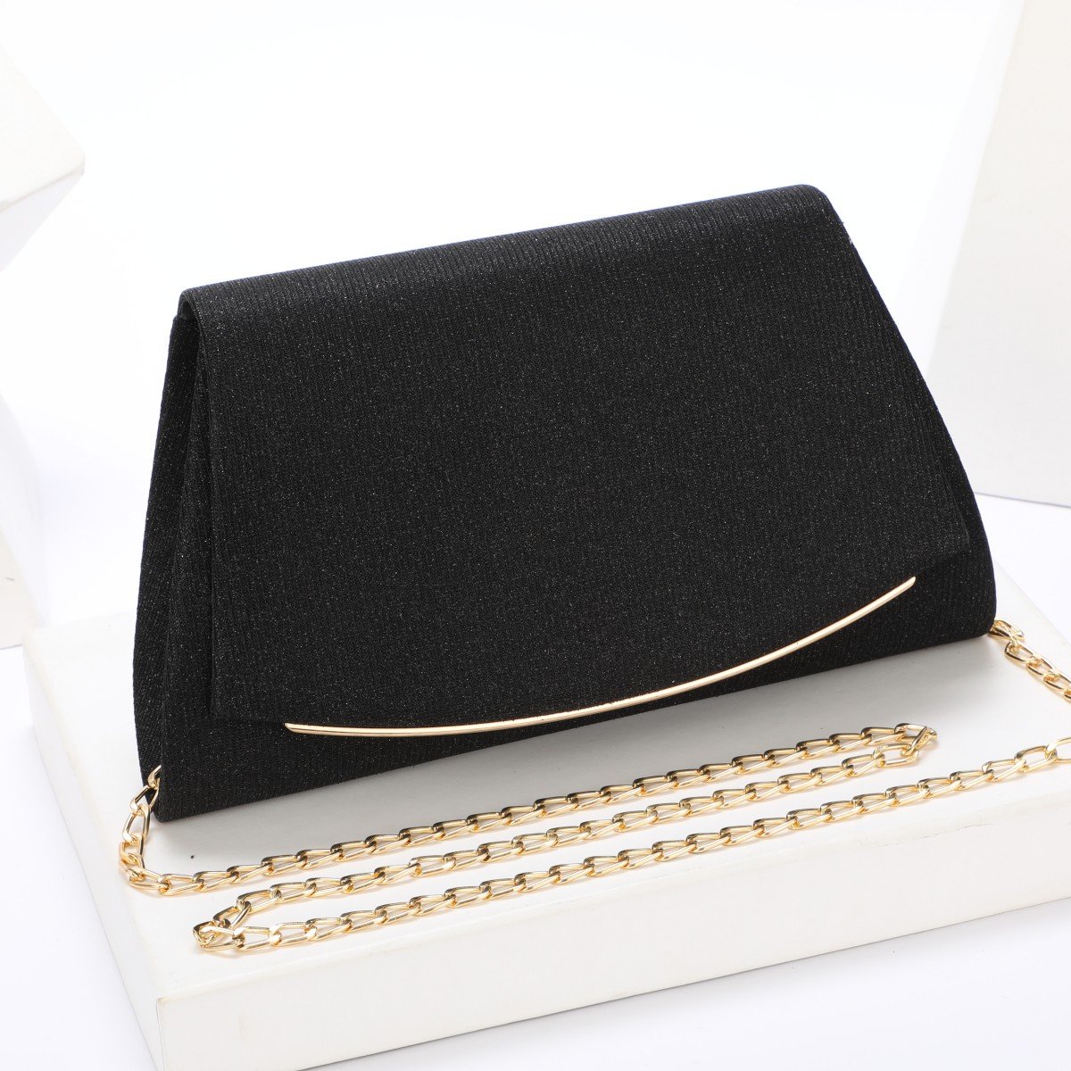 New spot clutch bag solid color simple party reflective shiny PU one-shoulder diagonal ladies evening gift package
