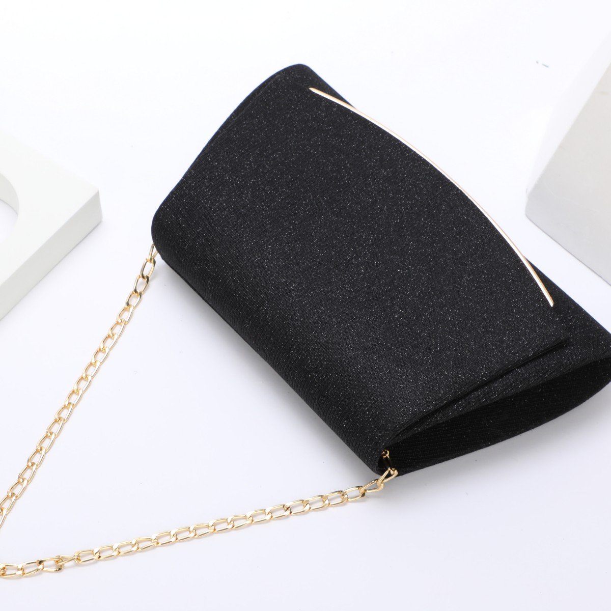 New spot clutch bag solid color simple party reflective shiny PU one-shoulder diagonal ladies evening gift package