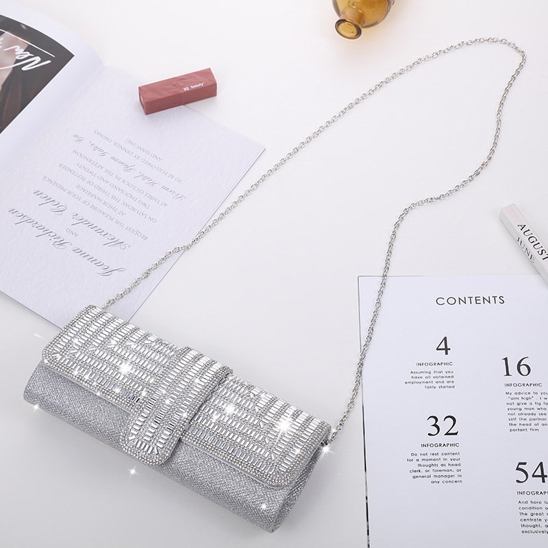 Party bridal dress dinner bags glitter Small purse rhinestone clutch women's chain mini crystal evening bag for womens ladies