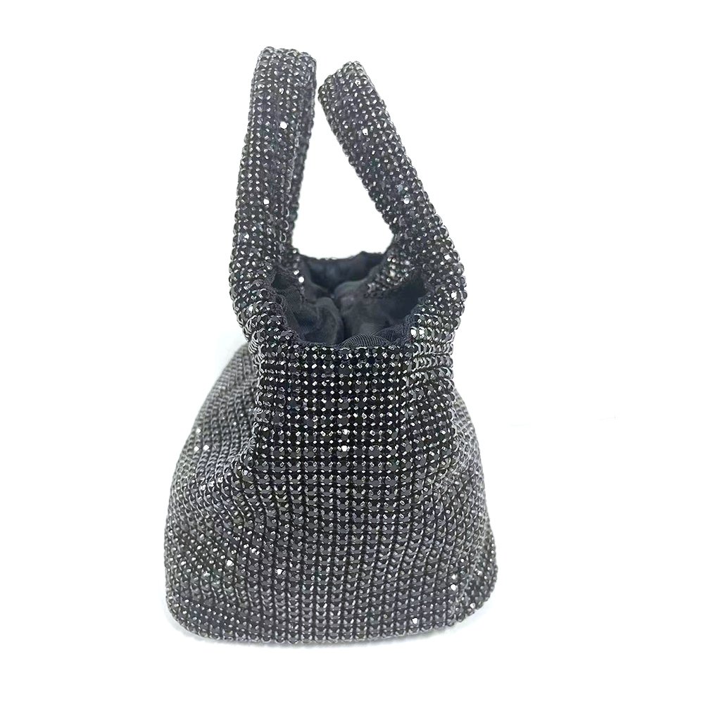 Women's Luxury Evening Bags Shoulder HandBag Lady Shiny Metal Rhinestones Evening Bag Handmade