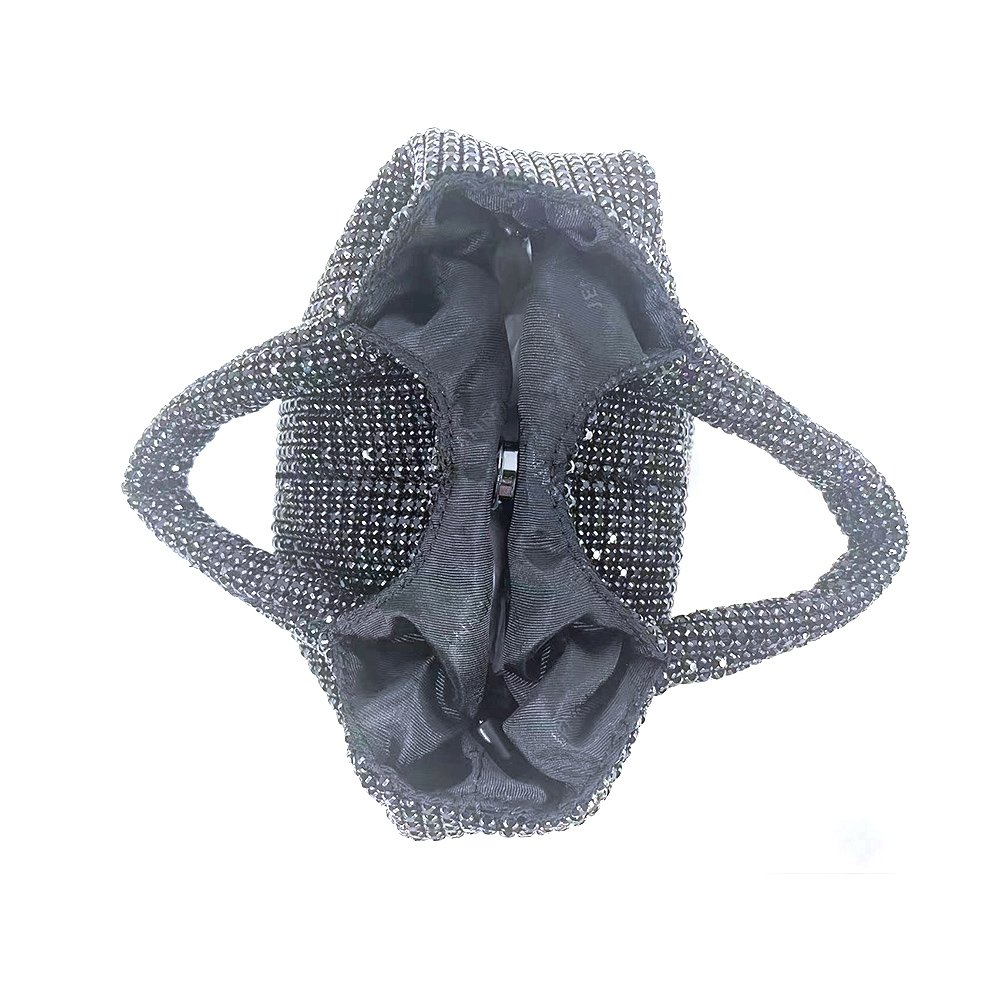 Women's Luxury Evening Bags Shoulder HandBag Lady Shiny Metal Rhinestones Evening Bag Handmade