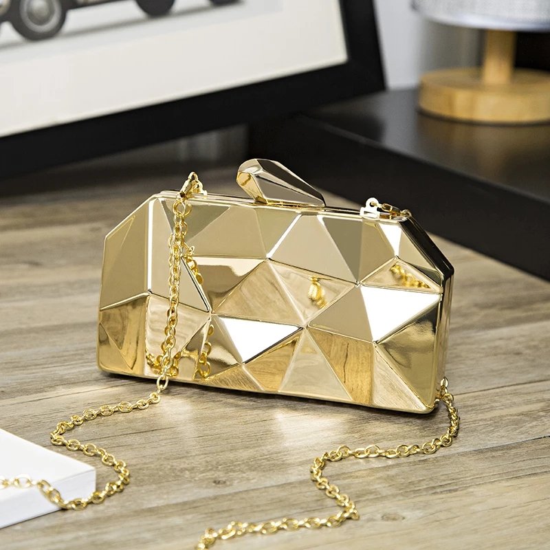 2021 Geometric Evening Bag Clutch bags Elegent Chain Women Handbag Party Shoulder Bag Acrylic Box