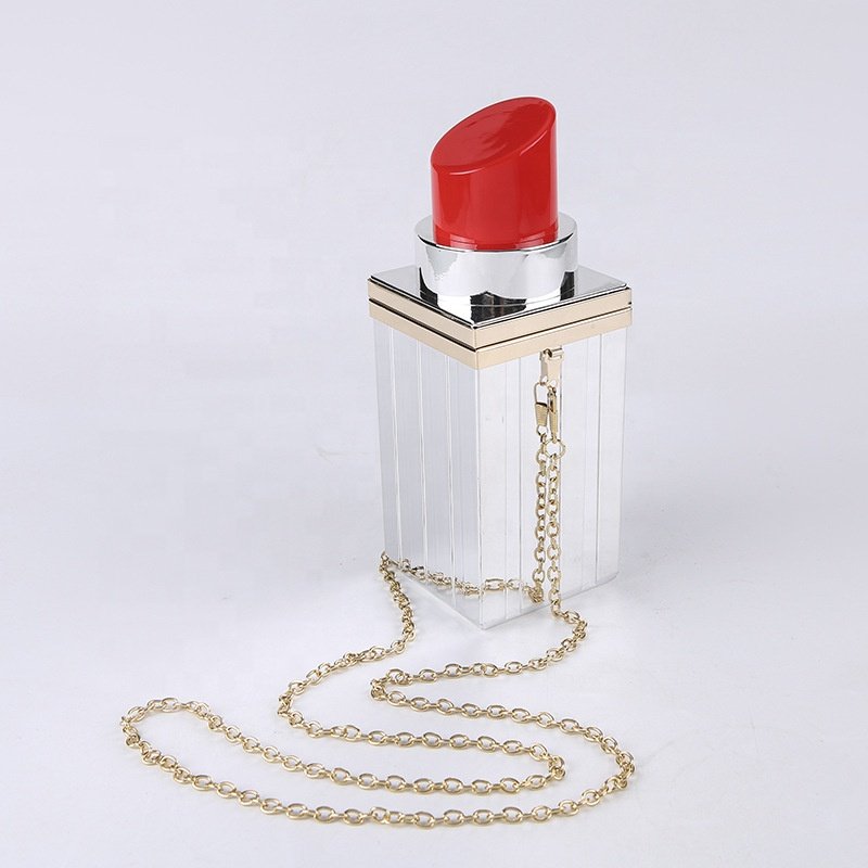 Hot Selling Lipstick Purse Bag Luxury Crossbody Evening Bag Shoulder Chain Mini Acrylic Bag For Ladies