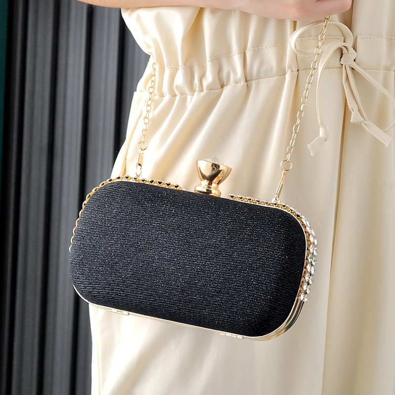 Europe and the United States dinner bag new evening bag cross-border high-grade diamond inlaid bill of lading shoulder bag