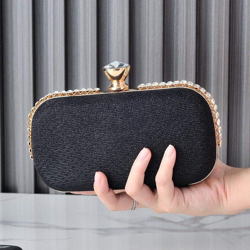 Europe and the United States dinner bag new evening bag cross-border high-grade diamond inlaid bill of lading shoulder bag