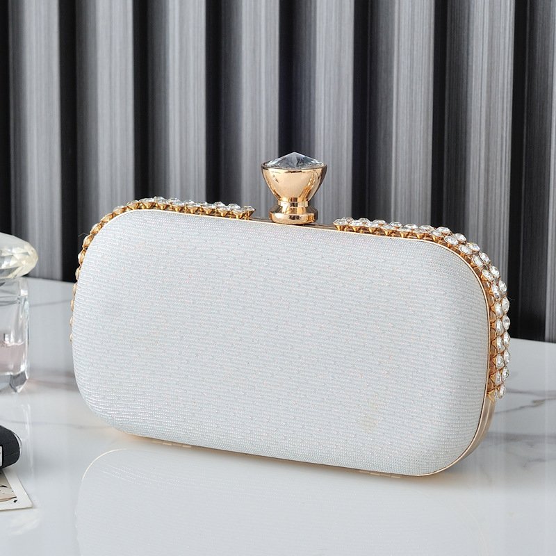 Europe and the United States dinner bag new evening bag cross-border high-grade diamond inlaid bill of lading shoulder bag