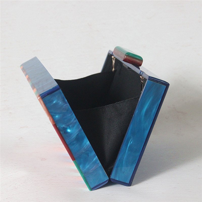 New design ladies unique handmade acrylic clutch purse with chain acrylic evening bag on sale