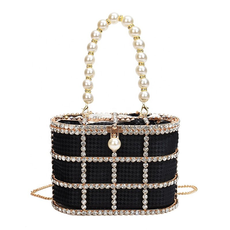 Metal Hand Bags Ladies Evening Bags Handbags Pearl Wedding Party Elegant Wedding Cage Bridal Purse Hand Bag For Women